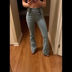 BDG flare button front sailor jean size 24